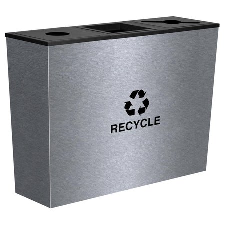 EX-CELL KAISER Ex-Cell Kaiser RC-MTR-3 SS tapered recycling receptacle Three Stream unit- Stainless Steel finish RC-MTR-3 SS